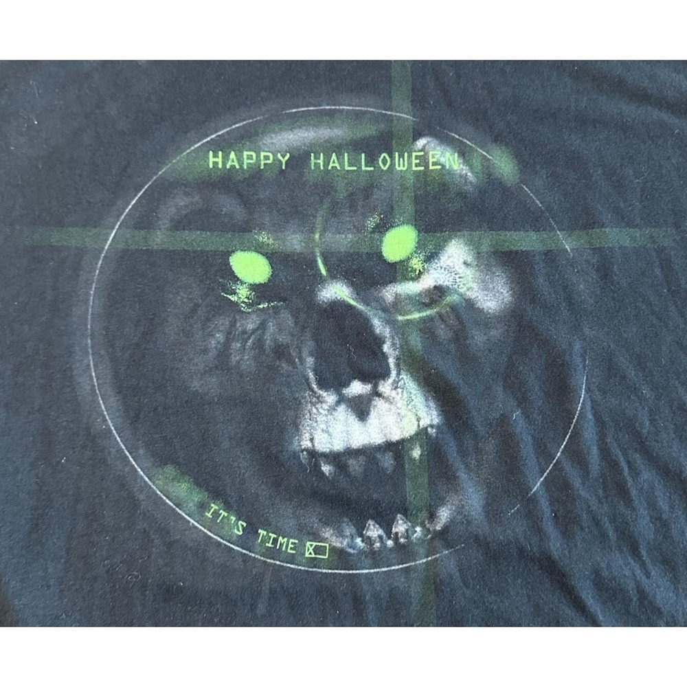 DEFCOR Skeleton Skull Happy Halloween Black T Shirt Men's Size Large L